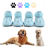 DOGOYS dog shoes blue rugged sole close-up shows traction-ready tread for outdoor walks