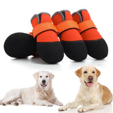 DOGOYS dog shoes orange top view shows rugged outdoor protection for year-round adventures
