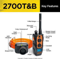 Dogtra 2700T&B LCD display and Rheostat Dial for precise level tweaks.