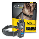 Dogtra ARC Slim receiver on a dog's neck for comfortable training control