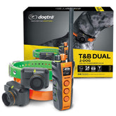 Dogtra T&B Dual 2-Dog with beeper showcases a field-ready training setup.