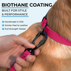 DogTraxs Biothane 4ft leash pink ideal for well-trained dogs during outings