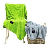 Dogvingpk grey extra large towel two-pack 55x36 ready for fast drying after bath.