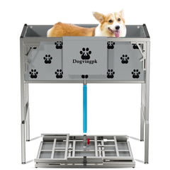 Dogvingpk foldable elevated dog bathtub side view showing sturdy support for grooming.