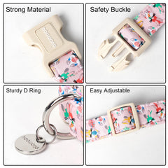 DOGWONG adjustable roll buckle and D-ring enable easy fit and secure leash attachment