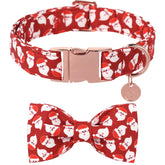 DOGWONG Christmas Santa dog collar in red, great for festive holiday photos.