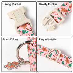 DOGWONG collar navideño con anilla D para etiquetas y paseos