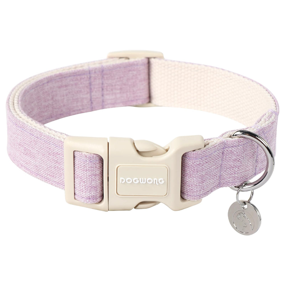 DOGWONG cotton hemp collar closeup shows durable buckle for daily wear