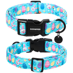 DOGWONG Easter Dog Collar soft cotton material highlights breathable wear