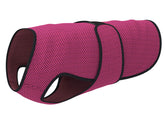 DOGZSTUFF Dog Cooling Vest rose pink front view demonstrates lightweight cooling.
