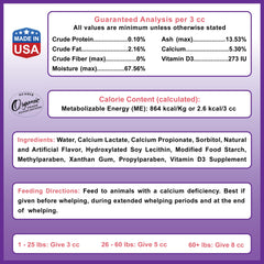 Dogzymes Canine Whelping Calcium Paste syringe shows precise application for pets.
