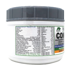 Dogzymes Complete serving on dog food showing joint and coat support.