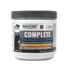 Dogzymes Complete dog supplement jar — vitamins and omegas for joint support