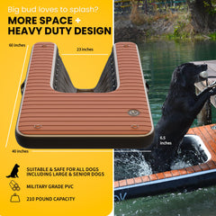 DOK Dog-DOK submerged ramp mesh detail showing stability during water entry.