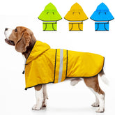 Dolitego dog raincoat front view for full-body protection in light showers.