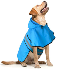 Domagiker dog raincoat hood on a rainy walk provides shelter from drizzle