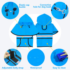Domagiker dog raincoat waterproof fabric close-up shows durable protection