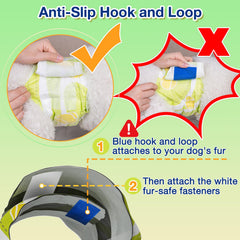 Dono dog diapers small show adjustable fasteners for a secure anti-slip fit.