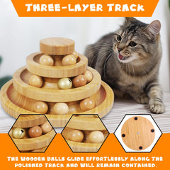 DoogCat cat-ball-track-side-view: sturdy wooden channels for interactive play