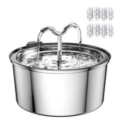 DOOOB cat water fountain closeup shows stainless steel hygiene and durability