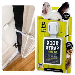 Door Buddy pet door latch grey closeup showing durable latch for cats.