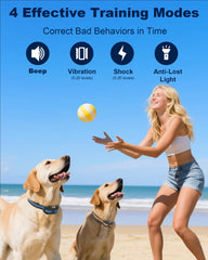 Doparet dog training collar worn on a dog for comfortable daily training.