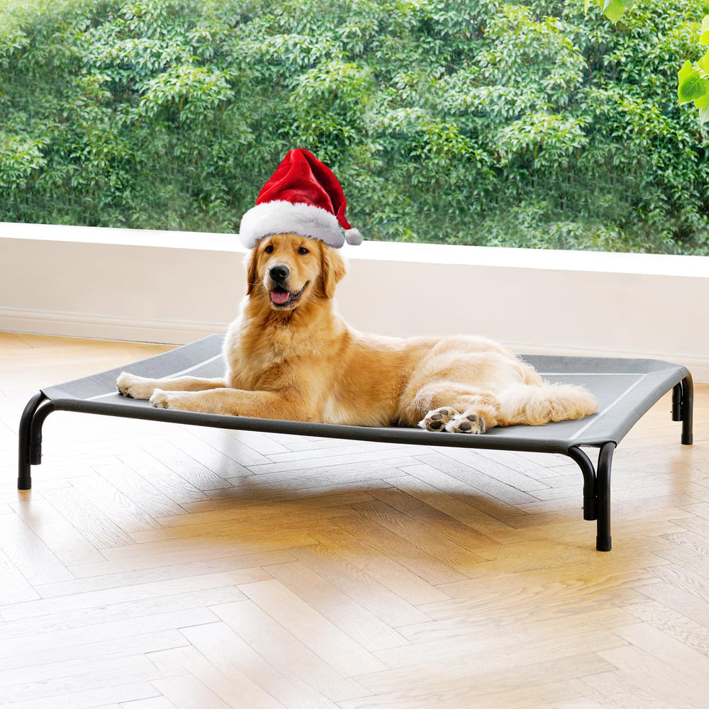 DOPEDIO elevated dog bed for large dogs — exterior view shows sturdy frame