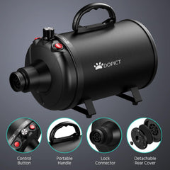 DOPICT pet dryer-3-nozzles enables versatile styling for various coats