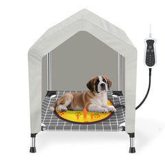 Dopliv heated dog house elevated top view shows raised base for moisture protection and warmth.