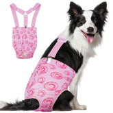 DORA BRIDAL dog diaper with suspender offers secure fit for active dogs during heat