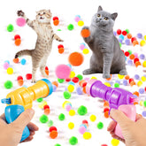 Dorhui two-launchers and 100 plush balls enable interactive indoor play for multiple cats.
