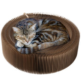 Dosanlues cat scratcher lounge bed outer view shows cozy retreat and sturdy round design