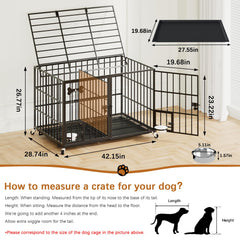 Dosker crate double-doors top-open scene demonstrates easy access and interaction with pets