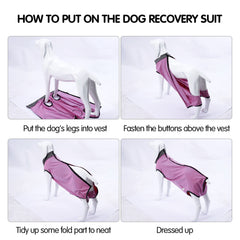 Dotoner dog recovery suit pink substitute E-collar for eating