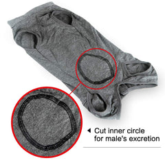 Dotoner dog recovery suit XL grey adjustable closure demonstrated