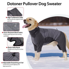 Dotoner dog sweater turtleneck keeps neck warm during chilly walks.