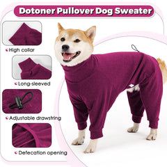 Dotoner pullover dog sweater easy-on-off design for quick dressing