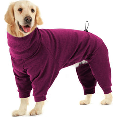 Dotoner pullover dog sweater high-collar leash-hole promotes flexible movement during walks