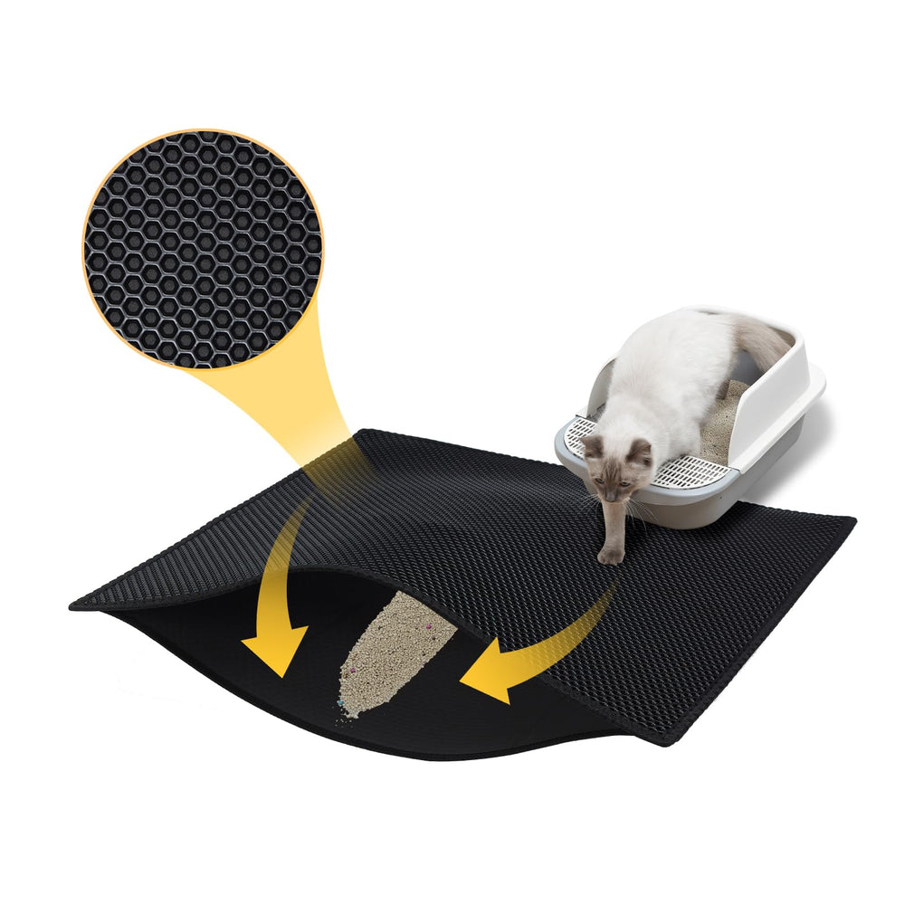 DOTPURFECT Cat Litter Mat 30x36 dimension captures more litter and protects floors.