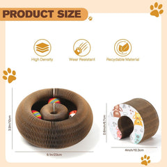 DoubleCare Magic Organ circular-track scratcher engages cats with a three-ball challenge.