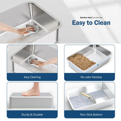 Dowanoqo extra-large litter box fits big cats and multi-cat households