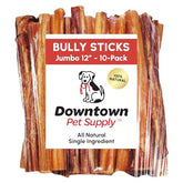 Downtown Pet Supply jumbo bully stick 12-inch closeup for long-lasting chew