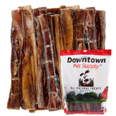 Downtown Pet Supply USA-sourced bully stick pack front for long-lasting chew sessions.