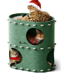 DownyPaws Castle Cat House forest exterior for multi-cat play and privacy