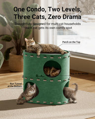 DownyPaws Castle Cat House forest interior with perches for climbing