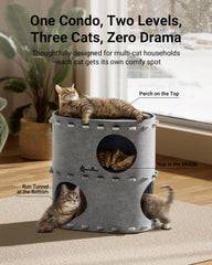 DownyPaws felt cat tunnel bed condo provides cozy hiding and nap space