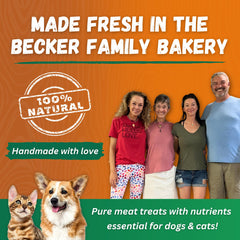 Dr. Becker's Original Beef Bites training-use presentation in hand.