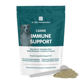Dr. Bill’s Canine Immune Support bottle pour promotes daily immune care for dogs