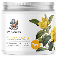 Dr. Harvey's Golden Years powder-dog-food-bowl is easy to mix into meals for senior dogs.