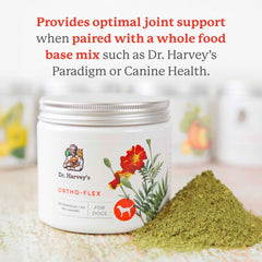 Dr. Harvey's Ortho-Flex scoop showing powder texture for easy mixing.